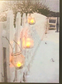 Svjetleća zimska slika sa lampionima