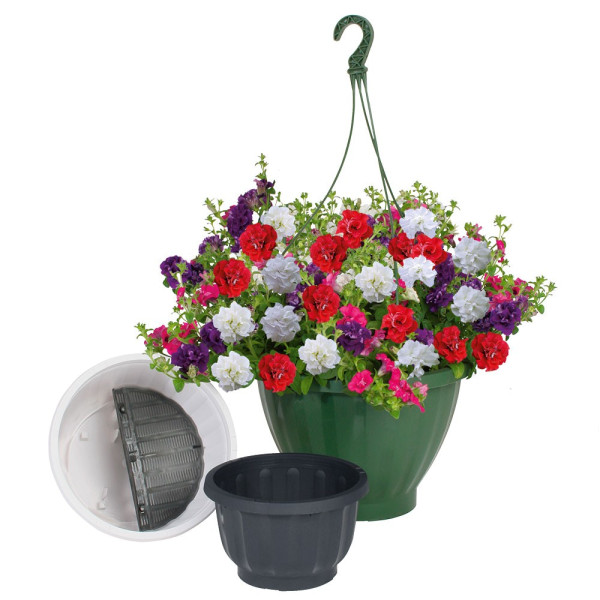 Viseća posuda za cvijeće - zelena - 35 cm