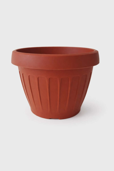 Ukrasna posuda u obliku bačve, 17 cm, boja terakote
